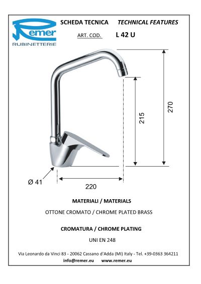 Miscelatore Cucina Remer Class Line - Living Bagno Shop