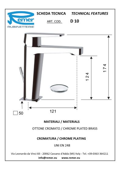 Miscelatore Lavabo Remer Dream - Living Bagno Shop