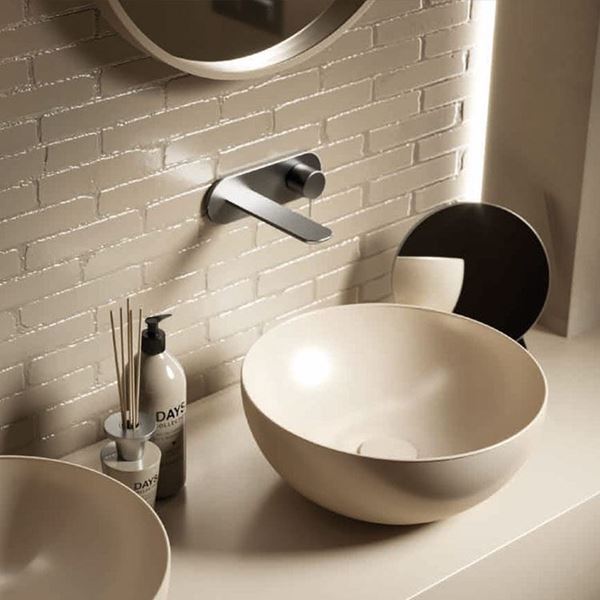 LAVABO D'APPOGGIO AVORIO HATRIA ALCHEMY HAPPY HOUR SLIM 06:00s 07:00s 11:00s - Living Bagno Shop